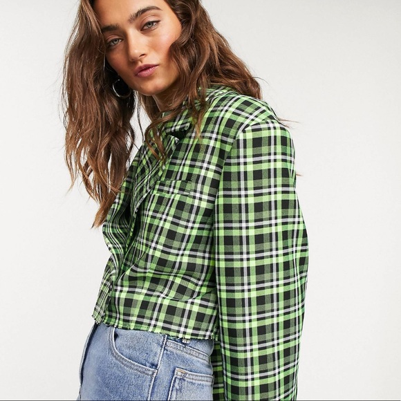 COLLUSION check cropped blazer - Picture 2 of 4